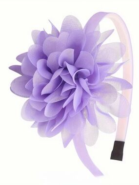 Kentucky Derby Lavender Floral Headband with Tulle Flower Garden party Hat